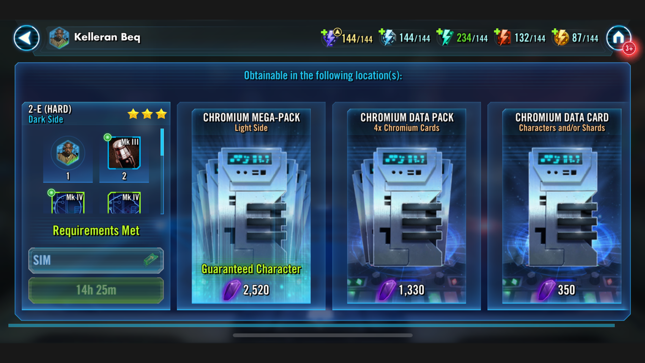 Chromium Data Pack — requirements met screen