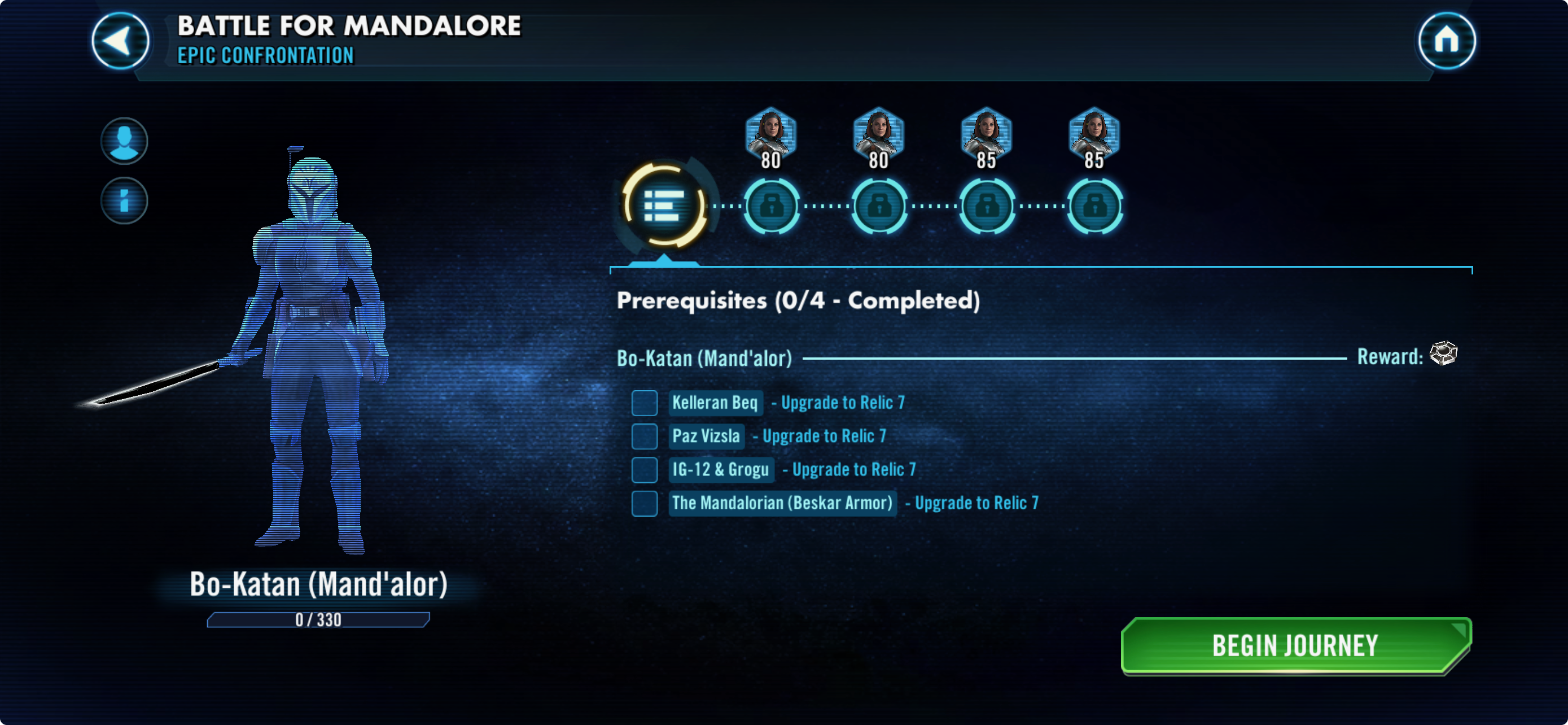 Journey Guide — requirements below the fold