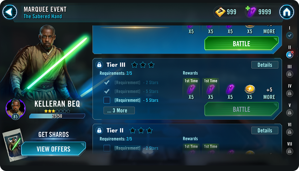 Tier states after redesign — high contrast, clear status indicators