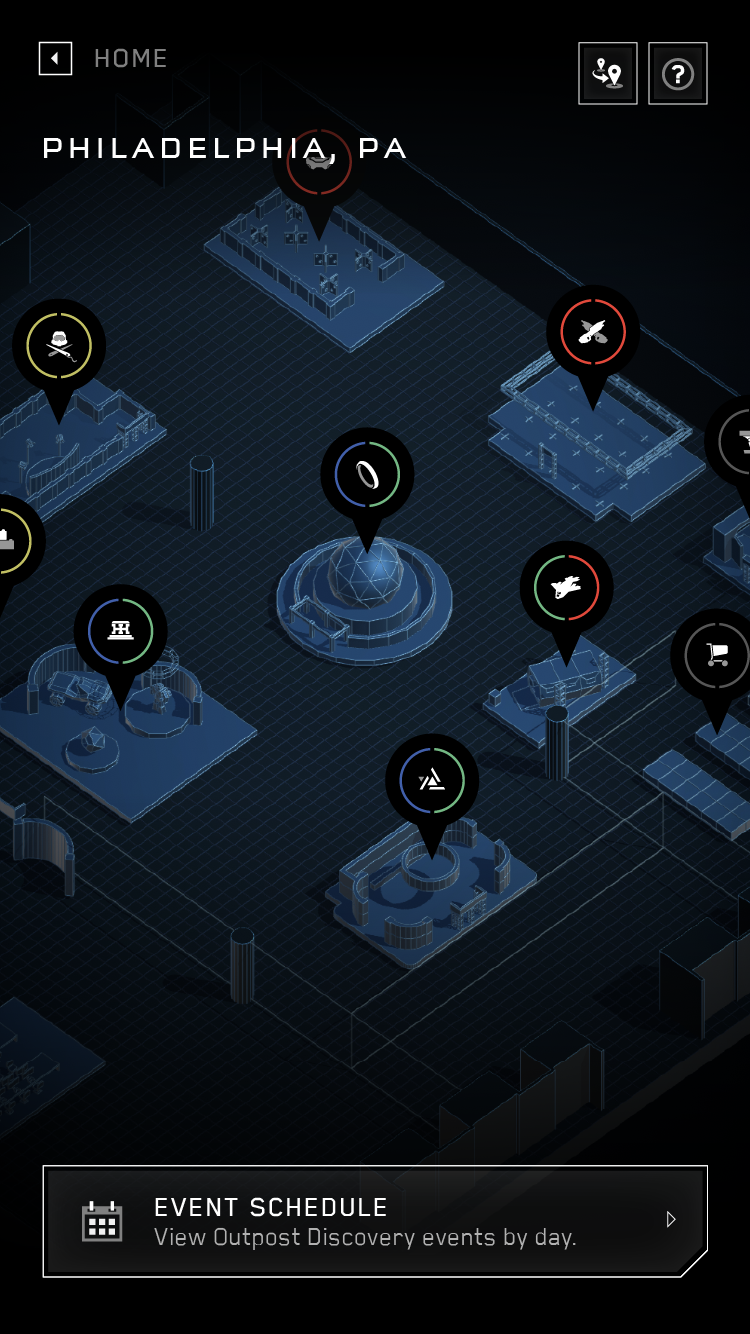 Outpost Discovery — map view