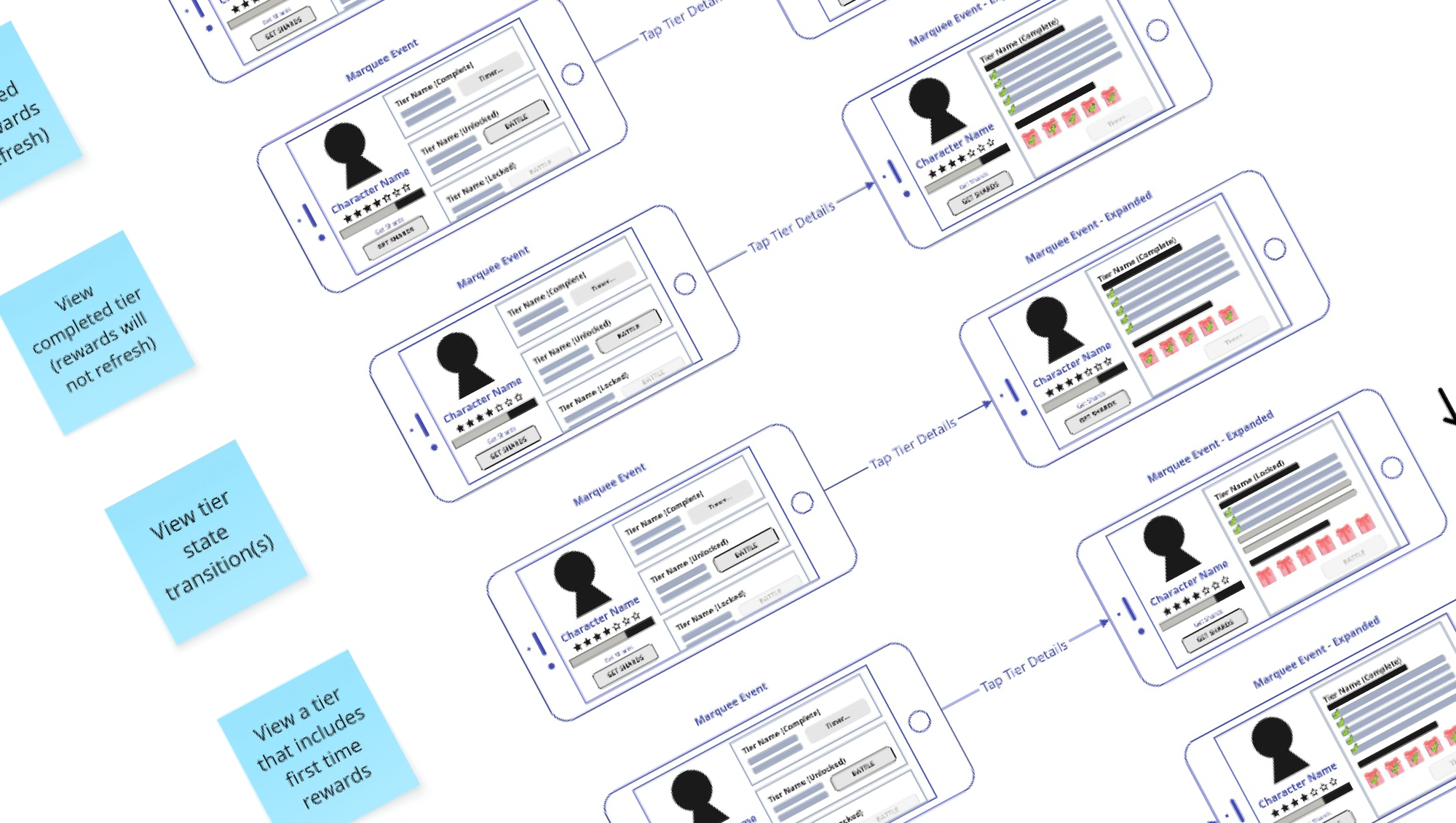 Player paths wireframe
