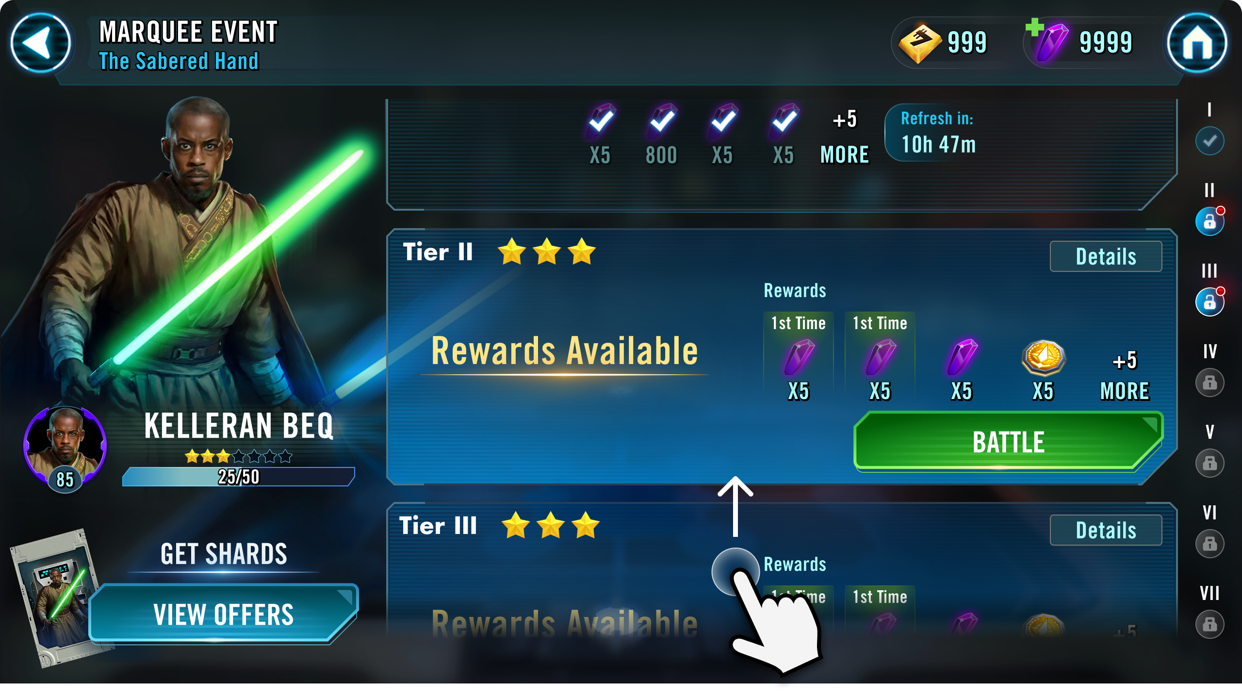 Scroll only navigation